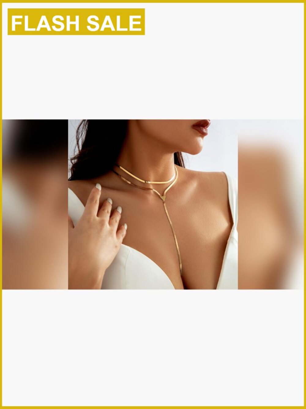 Chunky Gold Choker Necklace, Trendy Snake Chain Statement Jewelry, Prom Body - Picture 7 of 7